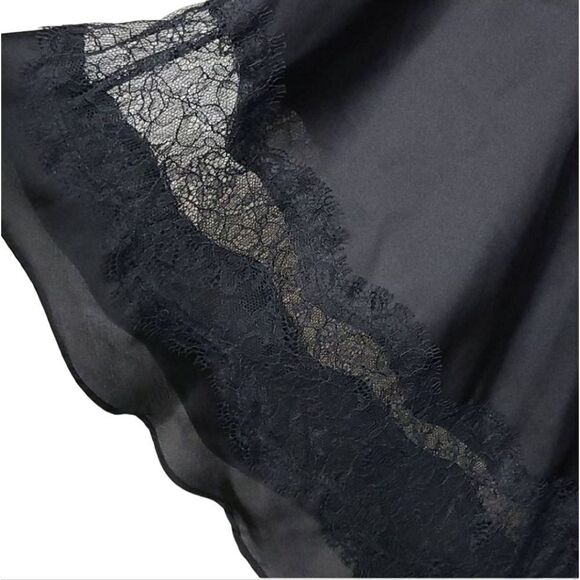 BCBGENERATION Silky Soft Black Lace One Shoulder Drape Alana Formal Slip Dress - Picture 2 of 8